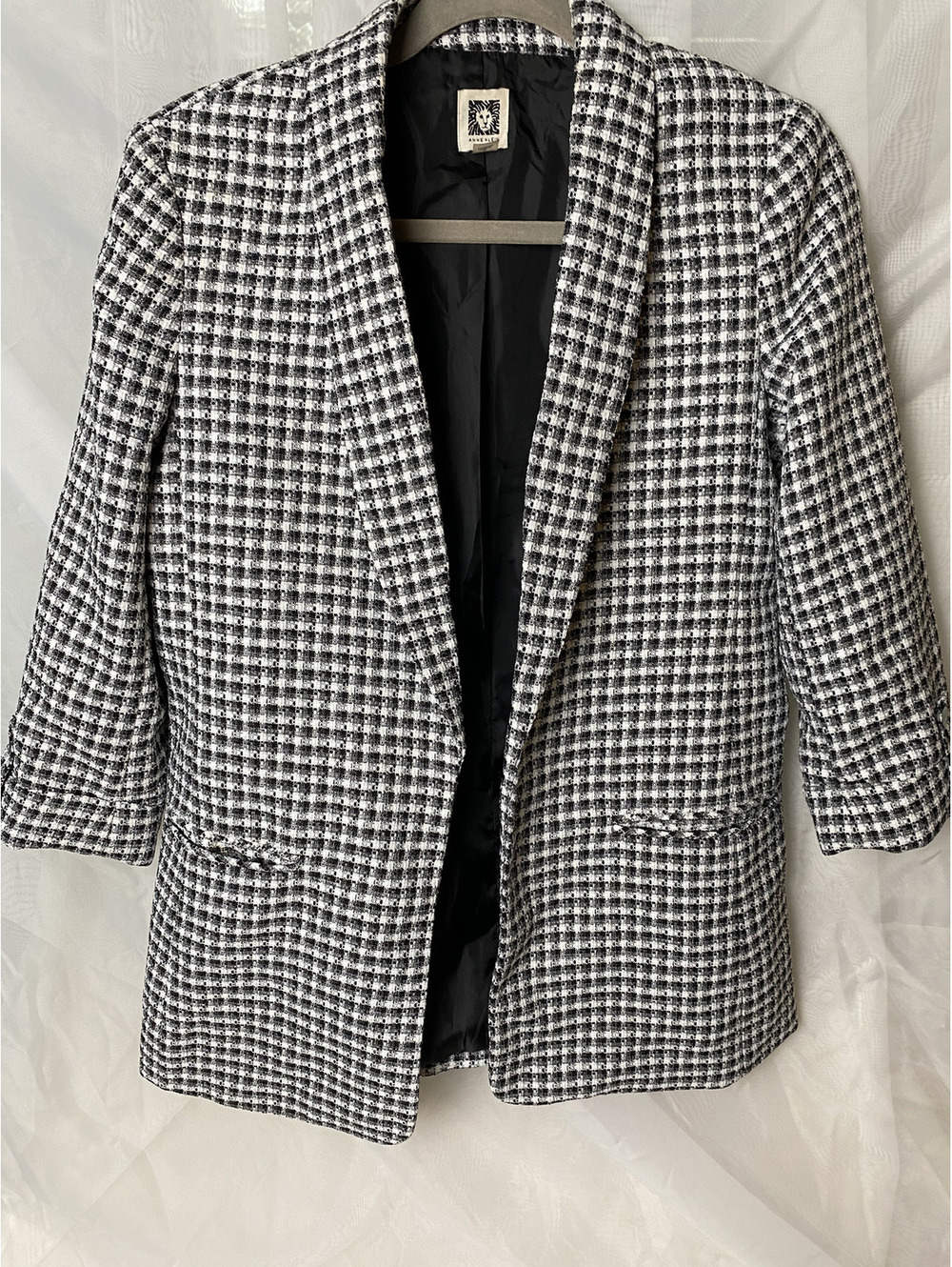 Anne Klein black and white textured blazer